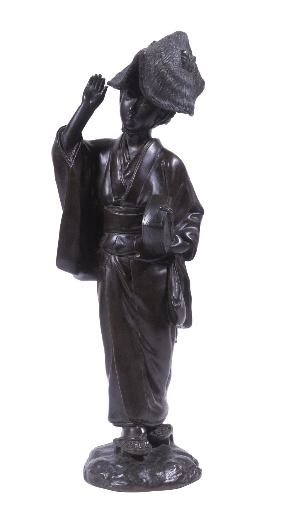 Appraisal: SEIYA GENRYUSAI MID-MEIJI JAPAN Female Musician with Shamisen tucked under