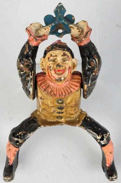 Appraisal: Cast Iron Clown Mechanical Bank Part Made by J E