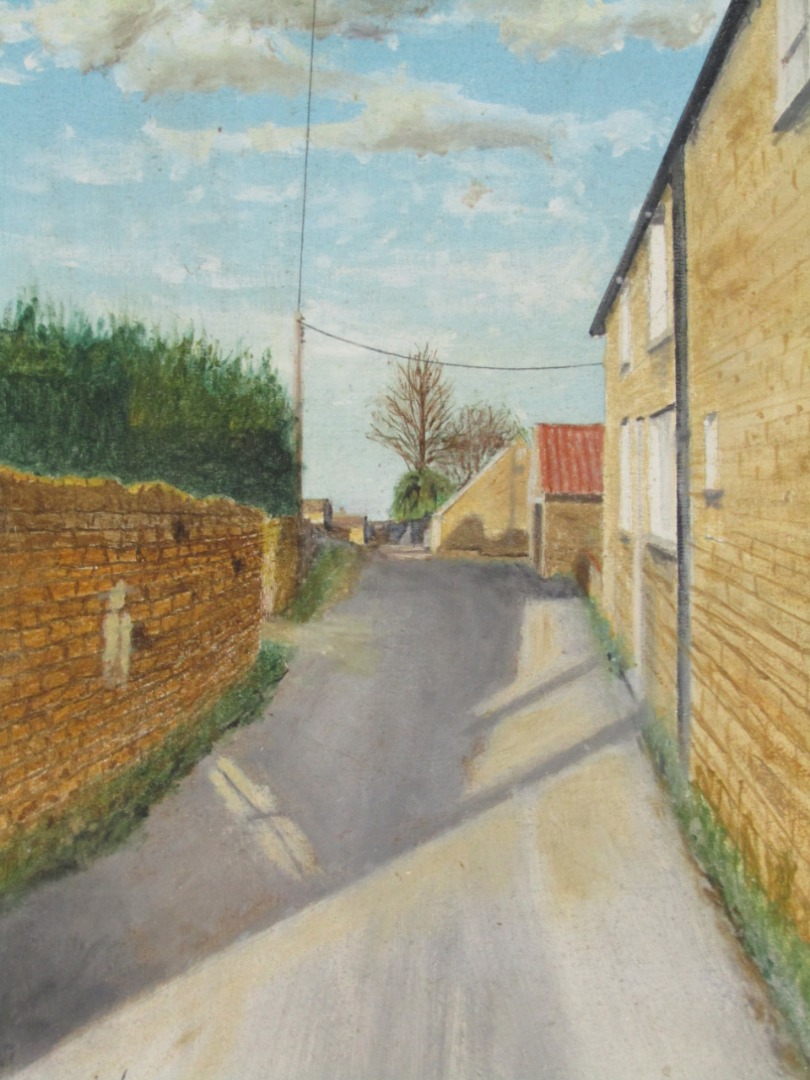 Appraisal: Percival A Bates Village lane oil on board initialled and