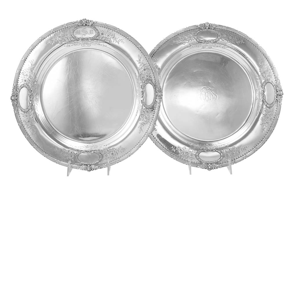 Appraisal: Pair of Redlich Co Sterling Silver Trays One example circa