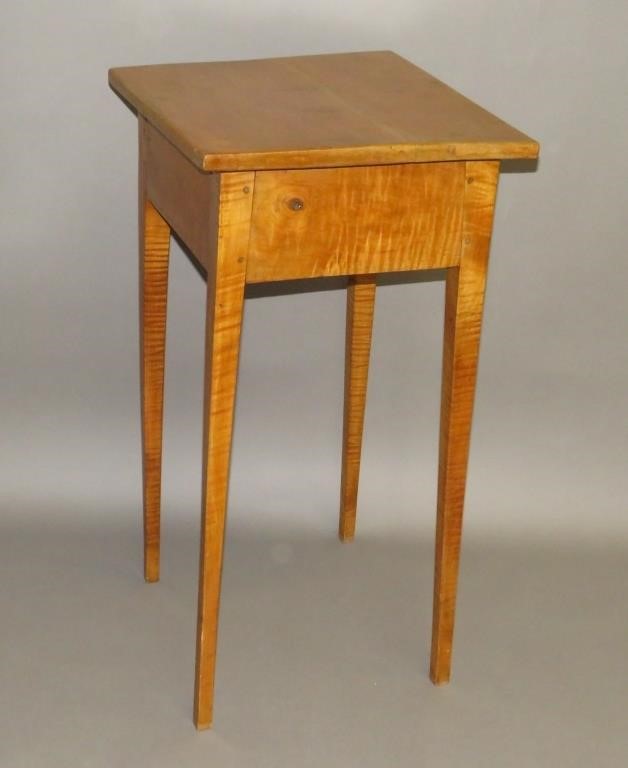 Appraisal: TIGER MAPLE STANDca pegged construction with a square top rectilinear