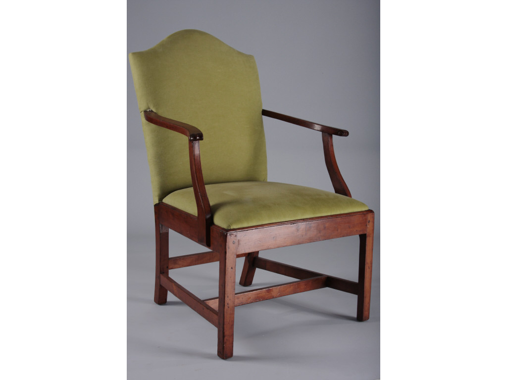 Appraisal: RARE American Lolling Arm Chair th c probably CT cherry