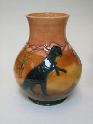 Appraisal: A MOORCROFT POTTERY VASE dated of baluster form tube lined