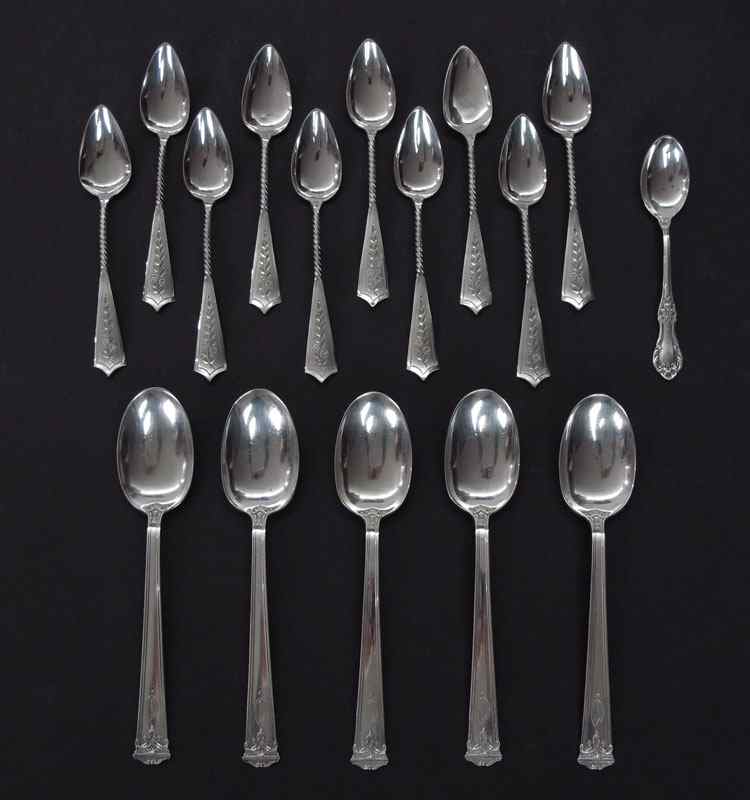 Appraisal: COLLECTION OF STERLING TEA AND DEMITASSE SPOONS To include International