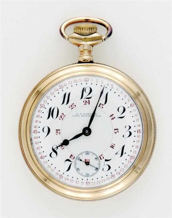 Appraisal: Longines Express Monarch pocket watch for Girard Quebec jewel serial