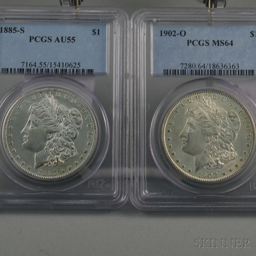 Appraisal: -S Morgan Dollar PCGS AU and a -O Morgan Dollar