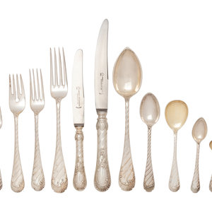 Appraisal: An Austro-Hungarian Silver Flatware Service comprising dinner knives luncheon knives