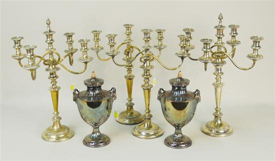 Appraisal: LARGE ASSEMBLAGE OF SILVER PLATE including a set of four