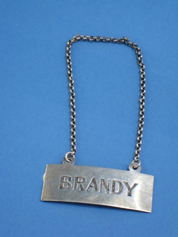 Appraisal: A Victorian Scottish rectangular Bottle Ticket Brandy maker H C