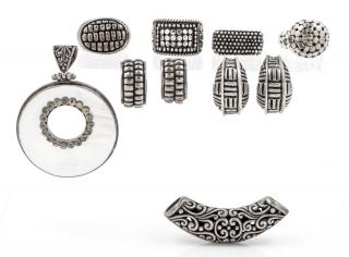 Appraisal: A Collection of Sterling Silver and Silver Textural Jewelry dwts