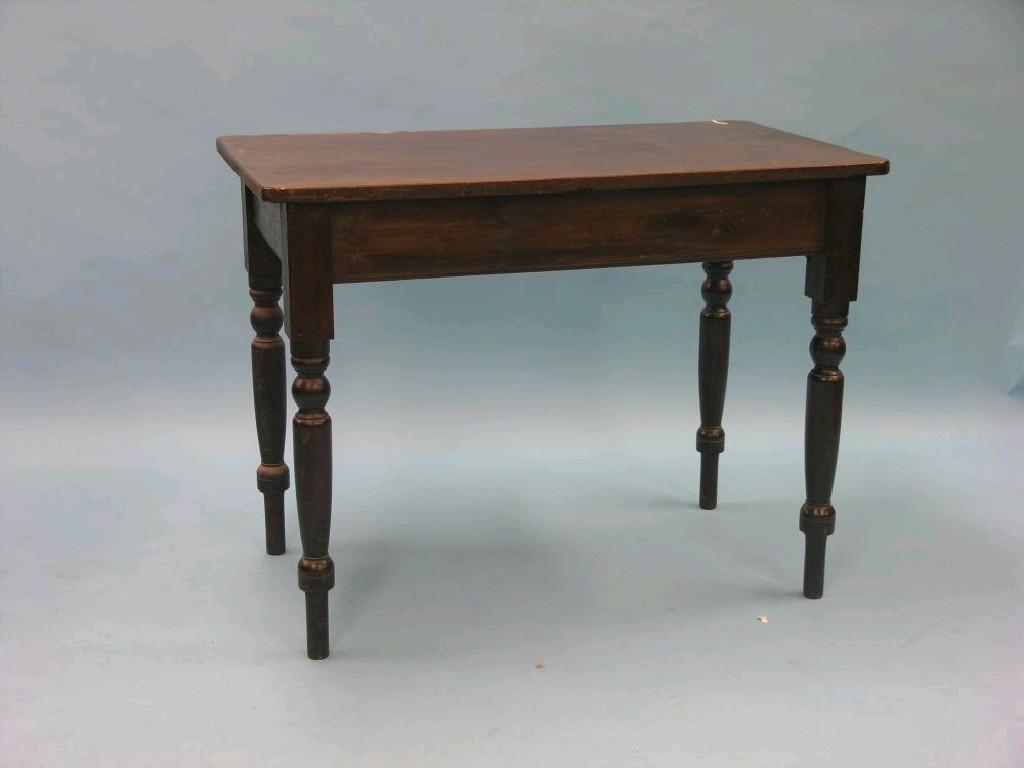 Appraisal: A Victorian mahogany writing table rectangular-shape on turned legs ft