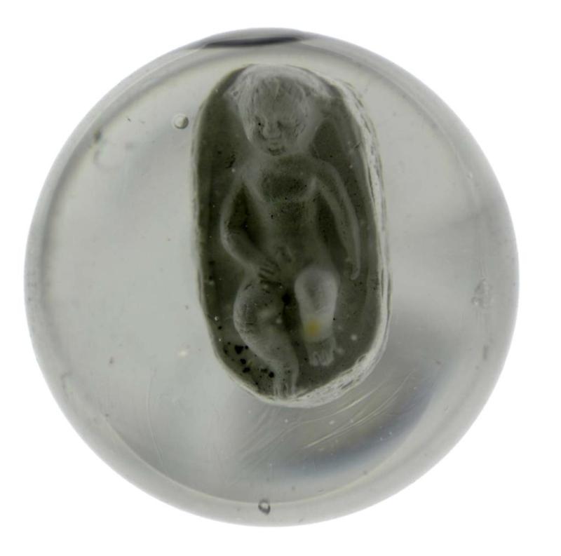 Appraisal: Sulphide Baby in a Basket Marble Description Polished surface Well