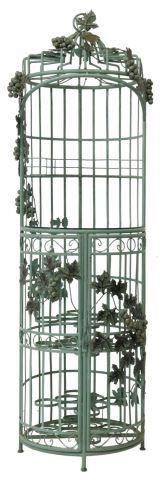 Appraisal: French circular wrought iron wine rack and bar th c