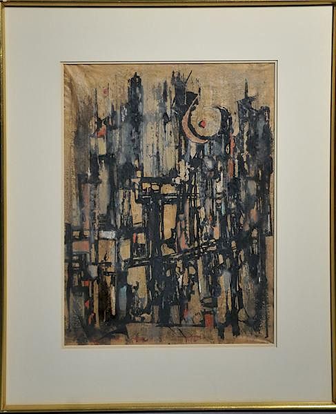 Appraisal: Gordon Wagner Watercolor Abstract watercolor on paper Gordon Wagner American