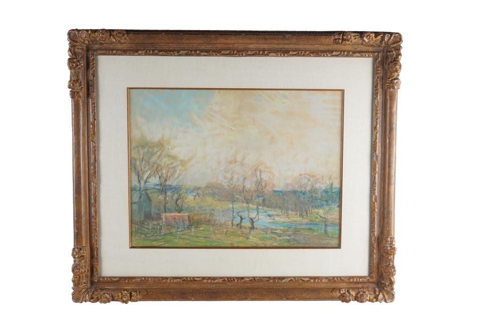 Appraisal: ARTHUR CLIFTON GOODWIN - RURAL LANDSCAPE pastel on paper signed