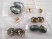 Appraisal: A mixed lot comprising seven pairs of earrings including gold