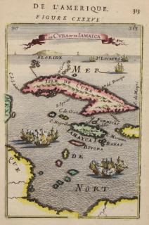 Appraisal: Antique Hand Colored Engraving Map of Cuba and the Caribbean