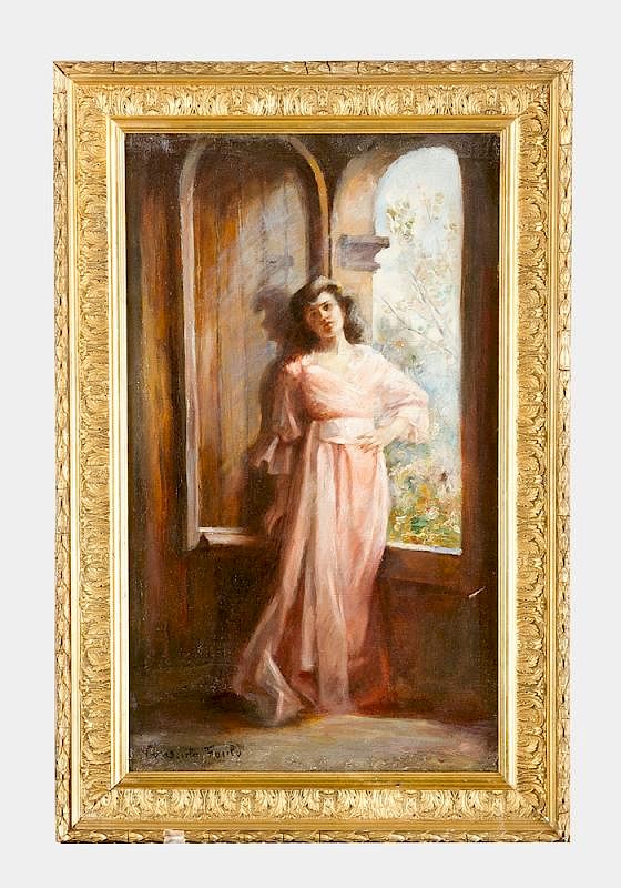 Appraisal: Consuelo Fould - Consuelo Fould - Elegant lady by a