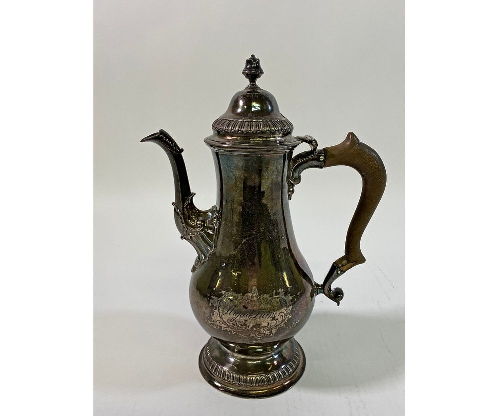 Appraisal: American Coin Silver Coffee Pot American coin silver coffee pot