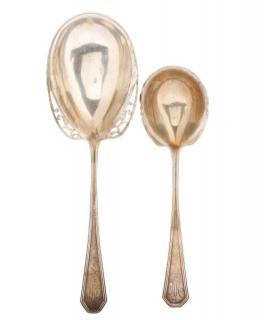 Appraisal: Dominick Haff Queen Anne Sterling Serving Spoons Dominick Haff American