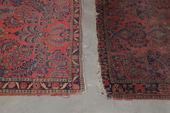 Appraisal: TWO ORIENTAL RUGS Hand knotted Persian Sarouk with a floral