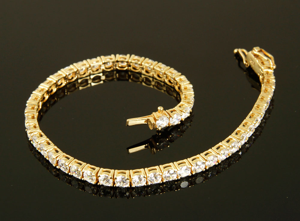 Appraisal: - K Gold Cubic Zirconia Tennis Bracelet K yellow gold