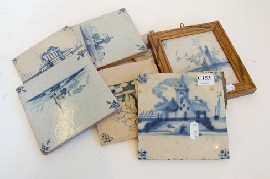 Appraisal: SEVEN TH CENTURY DELFT BLUE AND WHITE TILES