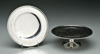 Appraisal: Pair Tiffany sterling compotes round with pedestal bases and stepped