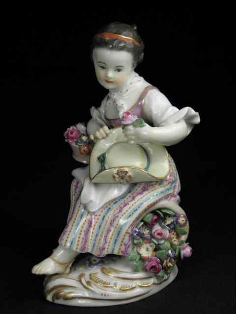 Appraisal: Meissen hand painted German porcelain figure of a young girl