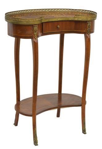 Appraisal: French Louis XV style mahogany kidney-form side table th c