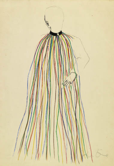 Appraisal: JIM DINE Dorian Gray in Multi-Coloured Vinyl Strip Cape Color