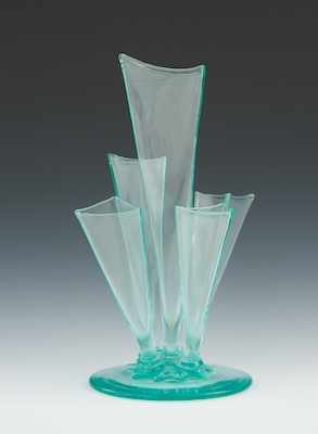 Appraisal: A Steuben Five Prong Glass Vase Apprx - H with