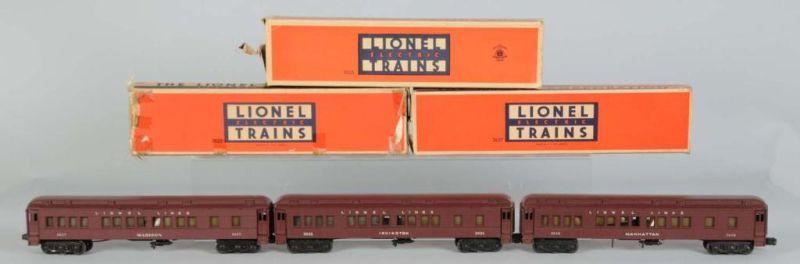 Appraisal: Lot of Lionel O-Gauge Madison Cars in OB Description Post-war