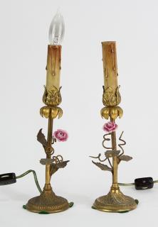 Appraisal: Lot of Pair of Continental figural boudoir lamps Lot of