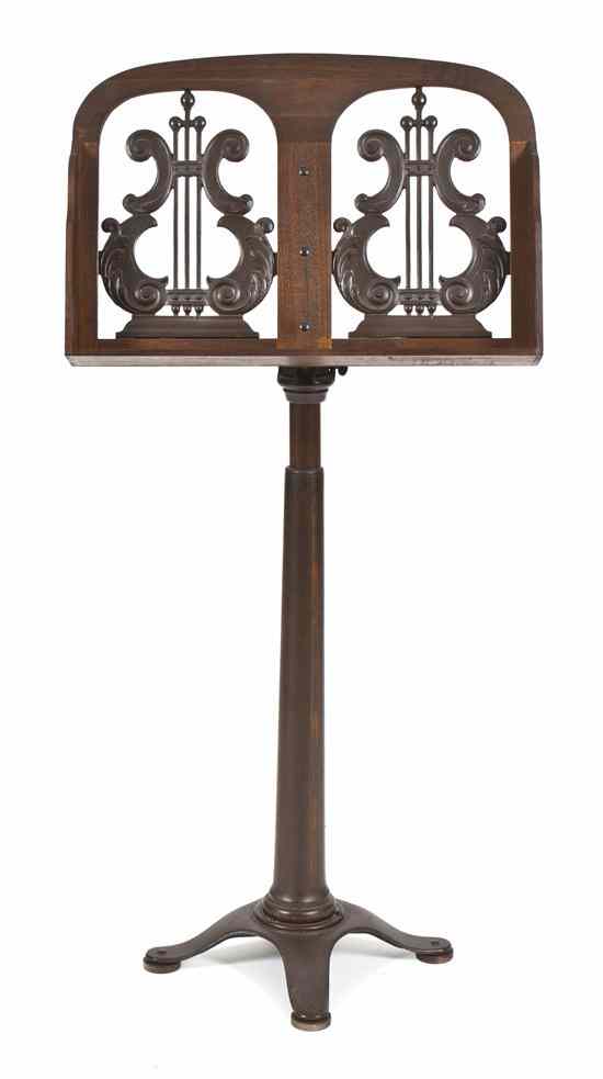 Appraisal: A Walnut and Cast Metal Music Stand from the Fox