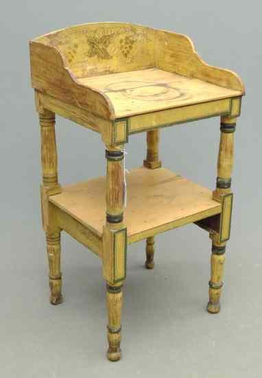 Appraisal: th c paint decorated washstand '' Ht missing drawer