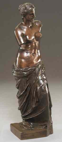 Appraisal: Sauvage French bronze sculpture modeled asthe Venus de Milo Signed