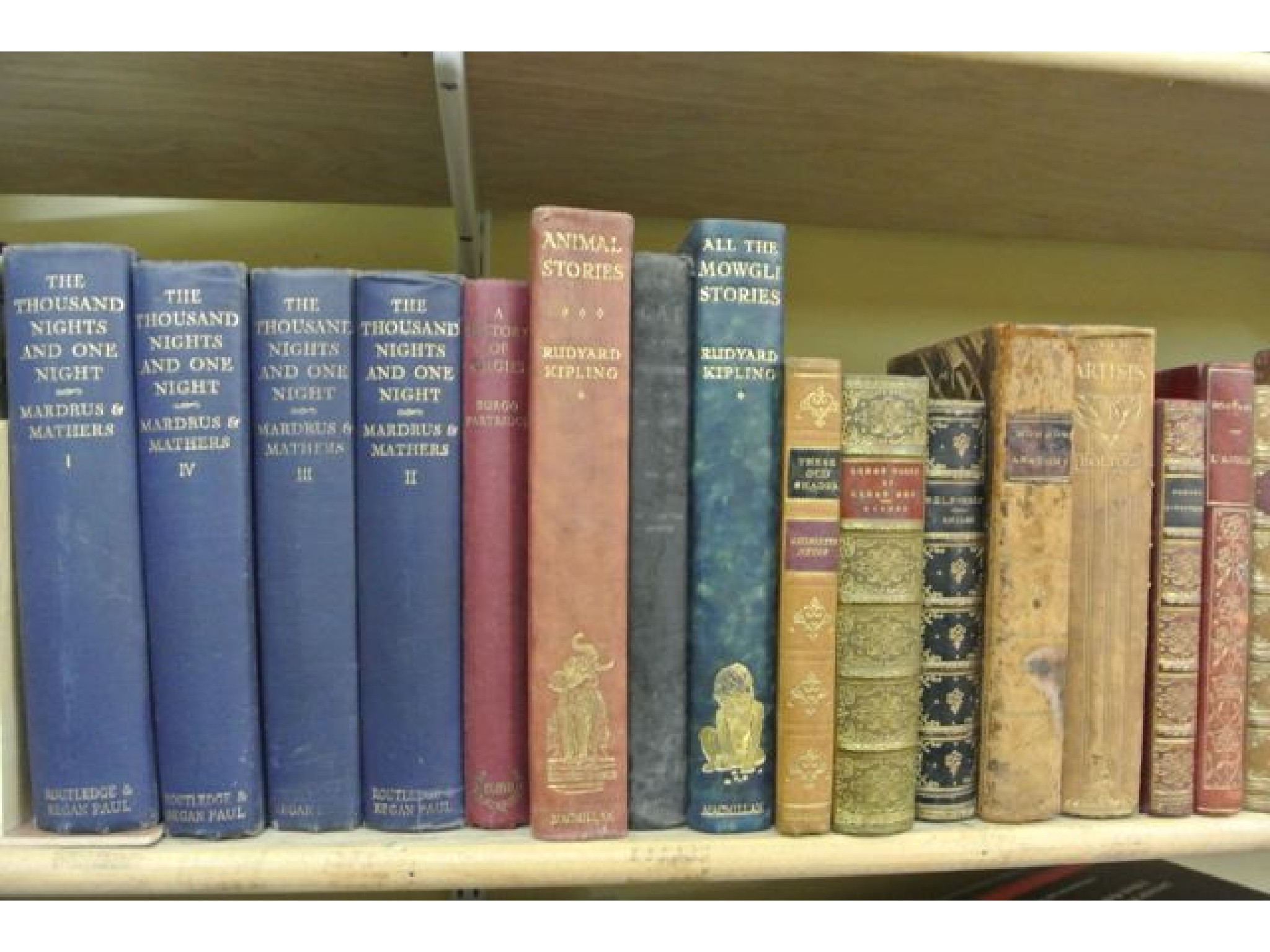 Appraisal: A collection of mainly leather bound books including Blackwoods Magazines