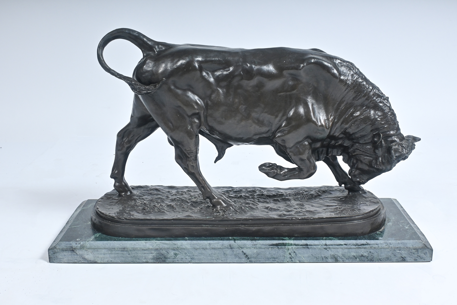 Appraisal: LARGE BRONZE BULL AFTER BONHEUR Approximately '' in height with