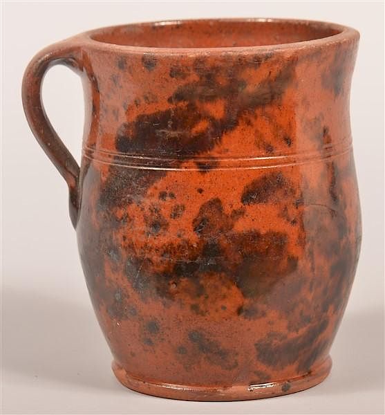 Appraisal: PA th Cent Redware Apple Butter Crock Pennsylvania th Century