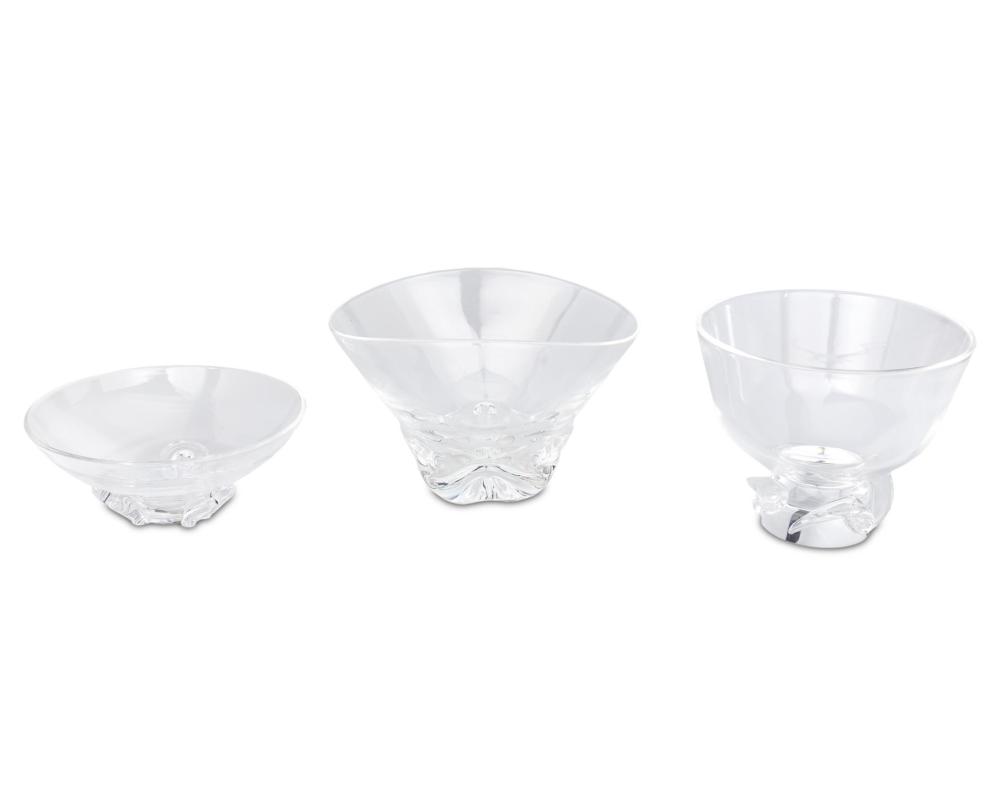 Appraisal: Three Steuben glass bowls Mid- th Century Corning New York