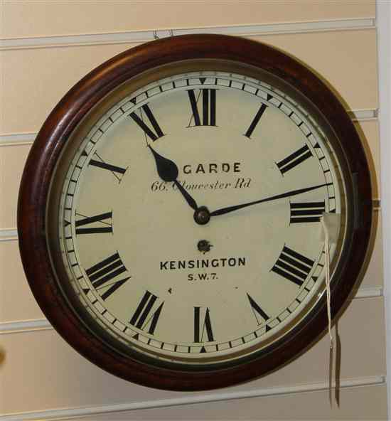 Appraisal: A Victorian mahogany wall timepiece with painted Roman dial signed