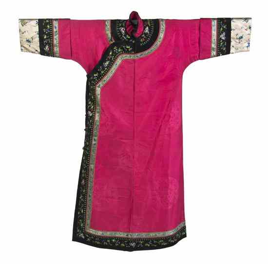 Appraisal: A Chinese Silk Brocade Lady's Robe having a pink reserve