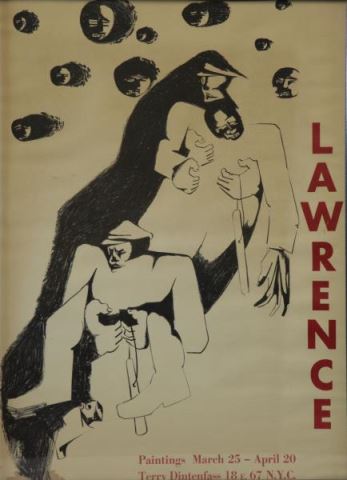 Appraisal: LAWRENCE Jacob Offset Lithograph Poster TwoRebels for Terry Dintenfass Gallery