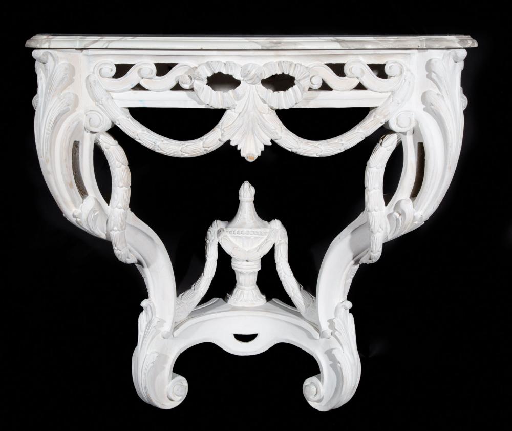 Appraisal: Pair of Continental Louis XV-Style Carved and Cr me Peinte