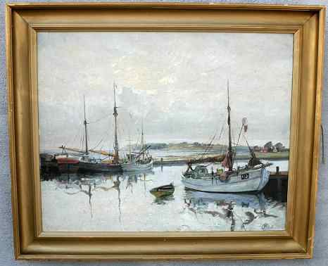 Appraisal: CHRISTENSEN Jens Sinding Norwegian - Harbor scene O C ''