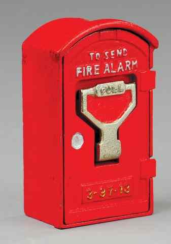 Appraisal: FIRE ALARM STILL BANK Japan cast iron painted in red