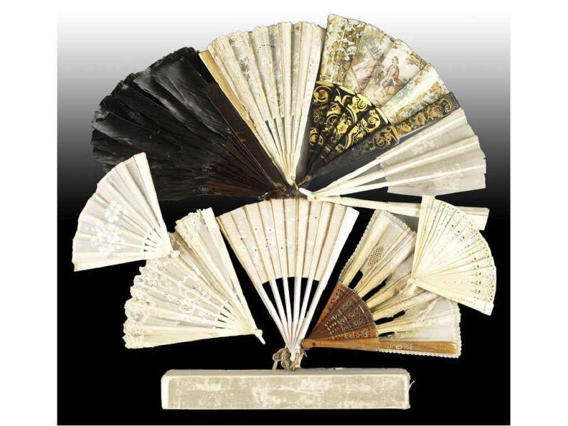 Appraisal: Lot of Assorted Fans Description Range '' to '' Wood