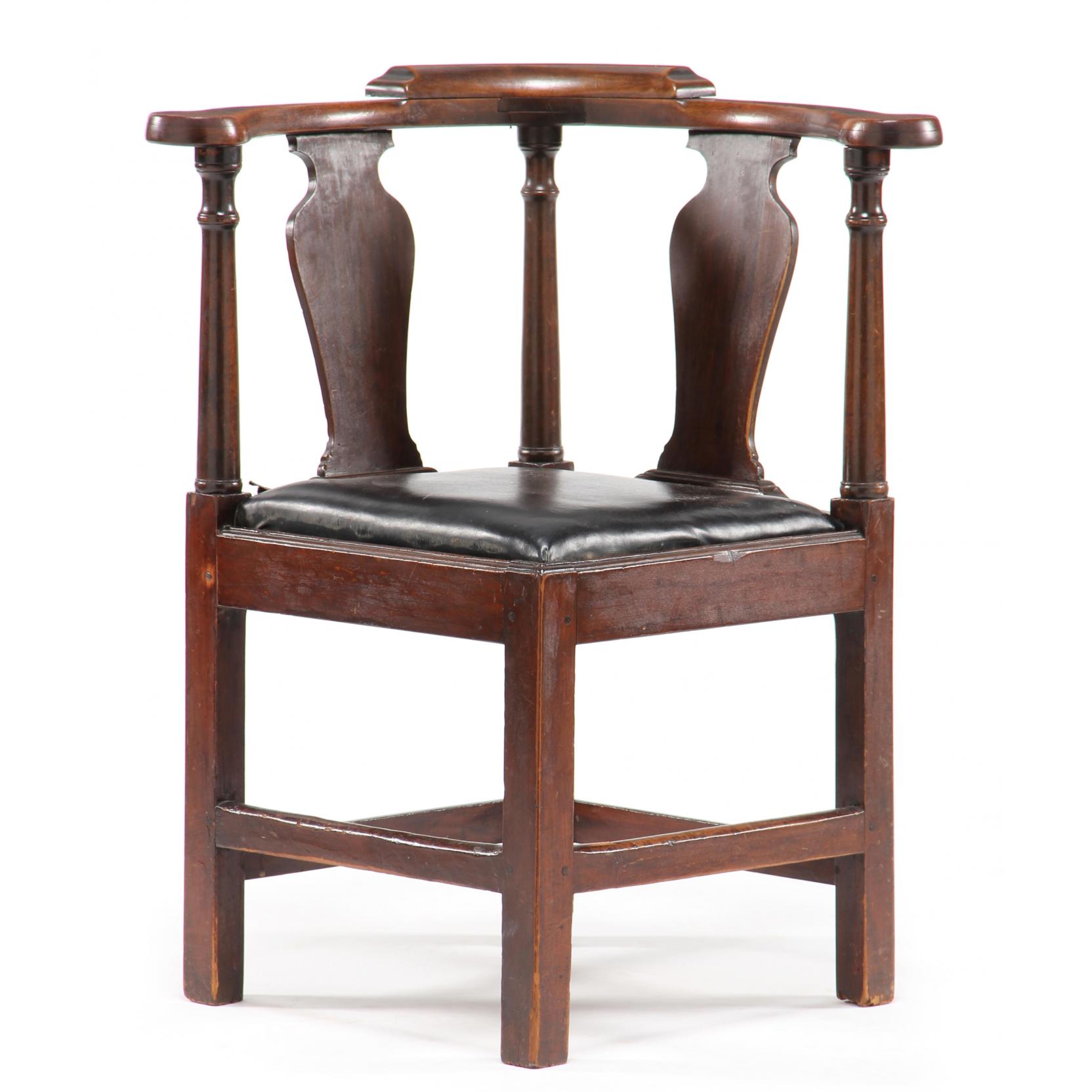 Appraisal: Southern Chippendale Corner Chair probably Virginia late th century cherry