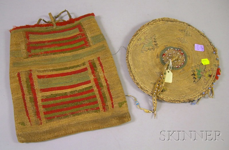 Appraisal: Two Native American Cornhusk Bags plateau region one plains which